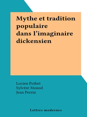 cover image of Mythe et tradition populaire dans l'imaginaire dickensien